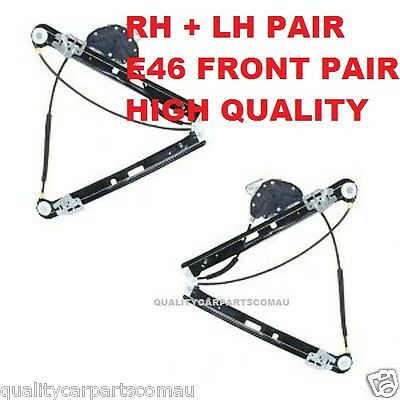 FRONT WINDOW REGULATORS, LEFT & RIGHT, PAIR FOR BMW E46 3 SERIES 1998