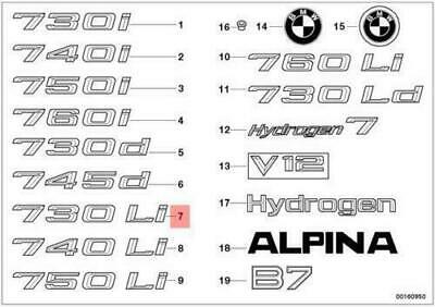 Emblem Badge Logo Sign Mark for BMW E66 Sedan Trunk Lid - Parts City Australia