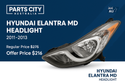HYUNDAI ELANTRA MD HEADLIGHT 2011-2013 Parts City Australia