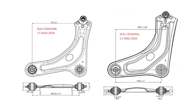 LOWER CONTROL ARM FRONT LEFT HAND SIDE FOR CITROEN C3 - Parts City Australia