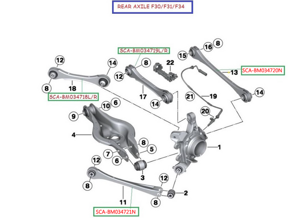 CONTROL ARM REAR UPPER FOR BMW 3 SERIES F30 / F31/ F34 - Parts City Australia