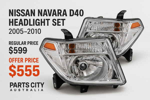 Nissan Navara D40 Headlight Set 2005-2010 On Parts City Australia