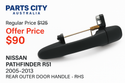 (NISSAN PATHFINDER R51 REAR OUTER DOOR HANDLE RIGHT HAND SIDE 2005-2013) Regular Price $125 Offer Price $90 On Parts City Australia