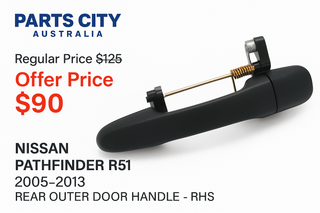(NISSAN PATHFINDER R51 REAR OUTER DOOR HANDLE RIGHT HAND SIDE 2005-2013) Regular Price $125 Offer Price $90 On Parts City Australia