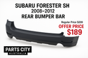 SUBARU FORESTER SH 2008-2012 REAR BUMPER BAR On Parts City Australia
