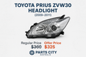 TOYOTA PRIUS ZVW30 HEADLIGHT 2009-2011 On Parts City Australia
