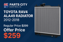 Toyota RAV4 ALA49 Radiator 2012-2018 On Parts City Australia