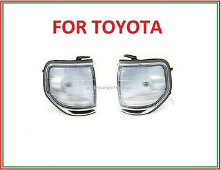 CORNER PARK LIGHTS PAIR L&R (CHROME RIM) FOR TOYOTA LANDCRUISER 80 SER