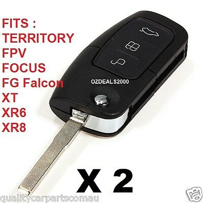 FORD 3 Button Remote & Flip Key BA FG Falcon XT XR6 XR8 Focus Territor- Parts City Australia