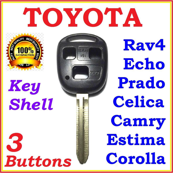 For Toyota Remote Key Shell / Case Corolla Camry Prado RAV4 Echo Estima 3 Button